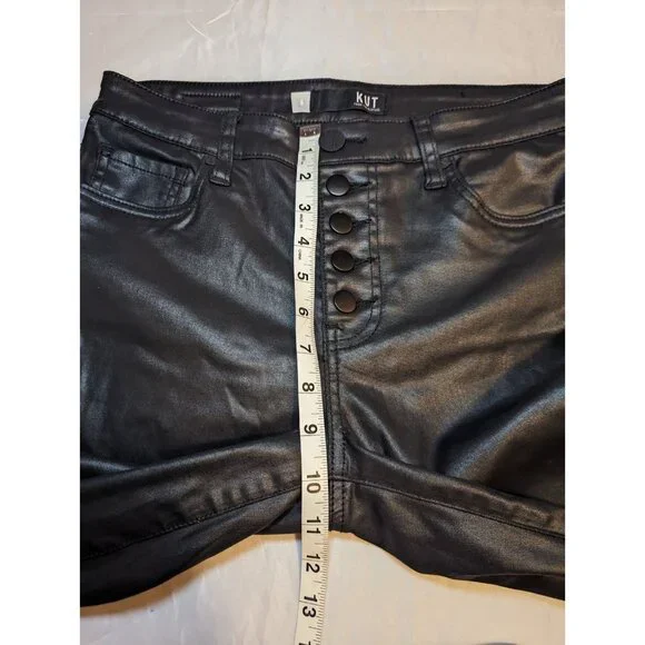 Kut From The Kloth Mia High Rise Skinny Coated Black Jeans Ladies 6 - Picture 16 of 16